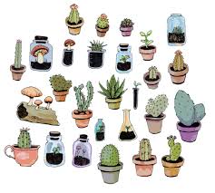 Small cactus in bloom | ellencrimitrent. Scoutrage Making These Into Sticker Sheets C Buy Em Plant Drawing Cactus Drawing Drawings