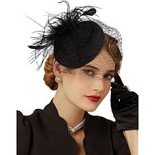BABEYOND Fascinator Hat Veil Feather Fascinators Hair Clip Tea Party  Pillbox Derby Hat Fascinator Bridal Wedding at Amazon Women's Clothing store