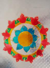 Rangoli Using Ohp Sheet And Glass Paint Diy Art Glass Painting Kids Rugs
