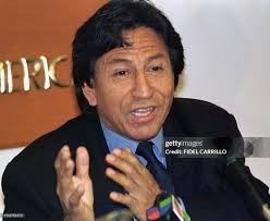Peruvian presidential candidate, Alejandro Toledo, speaks during a... News  Photo