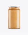 Clear Glass Jar W Peanut Butter Mockup In Jar Mockups On Yellow Images Object Mockups