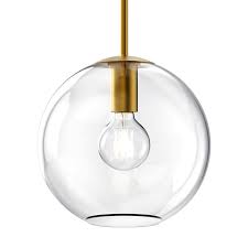 Aria 10 Clear Globe Pendant Satin