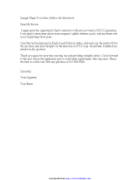 A thank you email serves as a professional thank you note to an interviewer that expresses your gratitude for the phone interview. Sample Thank You Letter After A Job Interview Pdfsimpli