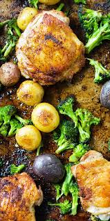 Sheet Pan Chicken With Roasted Broccoli And Potatoes Recipe Simplyrecipes Com Recipe Pan Chicken Pan Chicken Thighs Broccoli And Potatoes