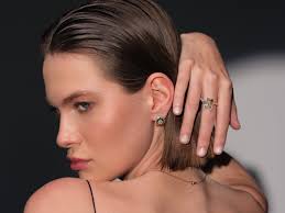 INTERSECTION DIAMOND GREEN ENAMEL EARRING