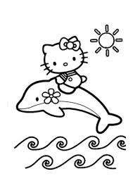 Ausmalbild Kitty Mit Delfin Kostenlos Ausdrucken