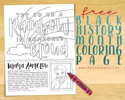 President has officially designated the month of february as black history month. Black History Month Coloring Page Maya Angelou Dorky Doodles