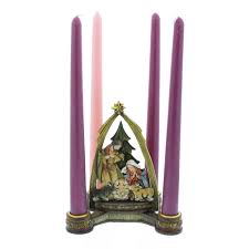 Advent Candleholder With Nativity Center The Catholic Company
