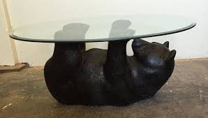 Glass And Ceramic Black Bear Coffee Table Bear Is Hefty And Solid Ceramic No Glass Coffee Table Coffee Table Types Of Coffee Tables
