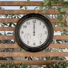 Features an ornate design and premium quality finishing. Pure Garden Indoor Outdoor Wall Clock With Thermometer 18 9465431 Hsn