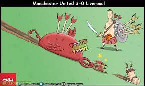 Manchester united kulübü ise, barışçıl gösteri hakkına saygı duyduğunu ancak taraftarları, kulüp çalışanlarını ve güvenlik güçlerini tehlikeye atan eylemlerden dolayı üzgün olduğunu bildirdi. Cartoon Manchester United 3 0 Liverpool Troll Football