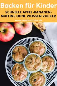 Apfel Bananen Muffins Gesundes Rezept Perfekt Fur Kinder Bananen Muffins Gesunde Rezepte Muffins Gesund
