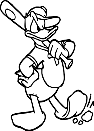 Donald Duck Bat Playing Baseball Coloring Page Baseball Coloring Pages Coloring Pages Sports Coloring Pages
