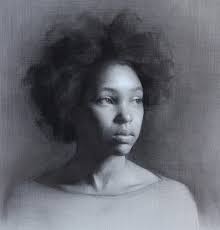 Black And White Woman Portrait Drawing Portrait Drawing By George Morton Artbygamorton Charcoal And White Chalk On Grey Paper Faausatelier Faausstude Charcoal Artists Charcoal Portraits Portrait