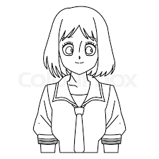 So while drawing anime characters is easier than drawing realistically, it's still not easy! Cartoon Girl Anime Character Outline Stock Vector Colourbox