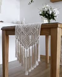 Table Runner 1680 Will Play At The Table Recommended Length When Ordering 2100 Leng Macrame Table Runner Table Runner Diy Macrame Hanging Planter