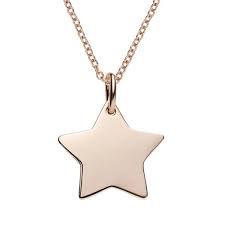 Description additional information size chart Engravable Rose Gold Star Necklace Personalised Jewellery From The Silver Store