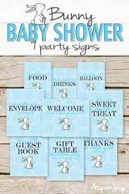 Blue Bunny Baby Shower Signs Bunny Baby Shower Shower Signs Baby Shower Signs