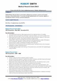 Medical Record Clerk Resume Samples Qwikresume