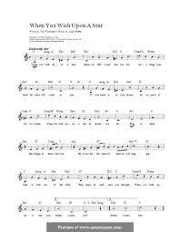 When you wish upon a star. When You Wish Upon A Star From Disney S Pinocchio By L Harline On Musicaneo Lyrics And Chords Pinocchio Wish