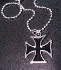 Black Iron Cross Ball Chain Link Necklace For Men Motorcycle Club Biker Gold Chains For Men Chain Link Necklace Necklace