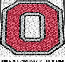 11 w x 3.14h (154 x 44 stitches) ** width may vary different locations, again. Ohio State University Osu Buckeyes Letter O Logo Crochet Graphgan Blan Acrylic Stew