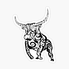 Set of black and white tribal tattoo stencils with blades. Taurus Tattoo Stil Tier Logo T Shirt Stier Kinder T Shirt Von Bambino12345678 Redbubble