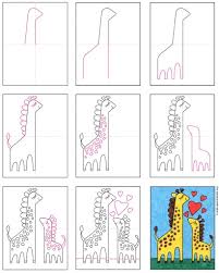 You will study the anatomy and follow a step by step process to start drawing giraffes. Mother And Baby Giraffe Art Projects For Kids