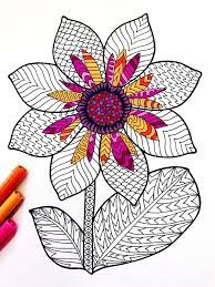 Dahlia Pdf Zentangle Coloring Page Coloring Pages Emoji Coloring Pages Flower Doodles