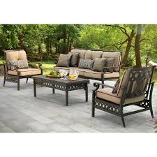 Darby Home Co Derry 4 Piece Deep Seating Group With Cushion Patio Lounge Furniture Deep Seating Metal Patio Furniture