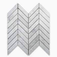 A kitchen backsplash costs the least and can be created easily with tiles of your choice. Stone Center Online Carrara White Marble 1x4 Chevron Mosaic Tile Honed For Kitchen Backsplash Bathroom Flooring Shower Surround Dining Room Entryway Corrido Spa 1 Sheet Amazon Com Industrial Scientific