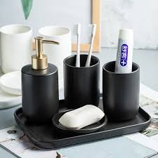 Check spelling or type a new query. Ceramic Matte Black White Bathroom Accessory Set Washing Tools Bottle Mouthwash Cup Soap Toothbrush Holder Household Articles Bathroom Accessories Sets Aliexpress