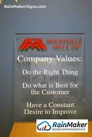 New Sign Showcasing Mountville Mills Company Values Lagrange Ga Company Values Lobby Sign New Sign