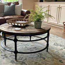 Wooden handmade round coffee table / side table. Parquet 36 Round Reclaimed Wood Coffee Table Coffee Table Round Coffee Table Living Room Round Metal Coffee Table