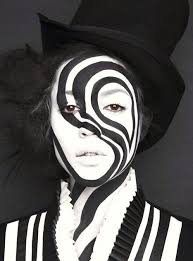 Black And White Halloween Costume Idea By Saudhi Wise On Face Painting Black And White Makeup White Makeup Face Art