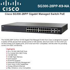 Power over ethernet (poe) poe 802.3at (up to 30w per port)(24 ports). Cisco Sg300 28pp 28 Port Gigabit Poe Managed Switch 24 Poe Ports 180w 2 X Sfp