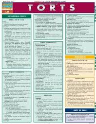 torts laminate reference chart quick study law by inc