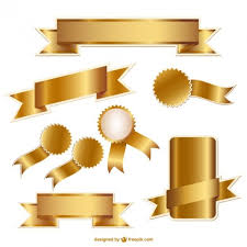 Download Golden Ribbons And Badges Collection For Free Vector Free Ribbon Png Gold Clipart