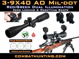 3 9x40 Ao Mil Dot Dual Illumination Scope