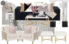 Contemporary Glam Room Design By Havenly Interior Designer Samantha Contemporary Decor Living Room Glam Living Room Havenly Living Room