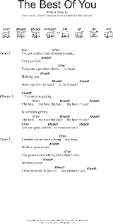 C# i needed somewhere to hang my head a5 without your noose c# you gave me something that i didn't have a5 but had no use prechorus: Best Of You Guitar Chords Lyrics Zzounds