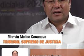 DIFUSIÓN DE MÉRITOS DE MARVIN MOLINA CASANOVA, CANDIDATO AL TRIBUNAL  SUPREMO DE JUSTICIA