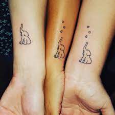 It so pretty and it will suit everyone. 10 Siblingtattoos That Will Melt Your Heart Elephant Tattoo Small Matching Sister Tattoos Sister Tattoos