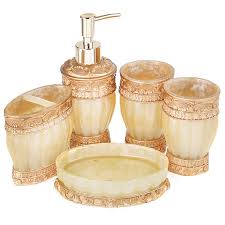 All your home essentials, at walmart.ca! 5 Piece Bathroom Accessories Set Collection Bath Set Features Soap Dispenser Toothbrush Holder Tumbler Soap Walmart Com Walmart Com