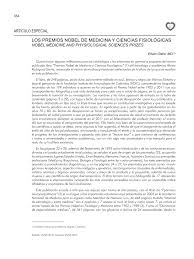 PDF) Los premios nobel de medicina y ciencias fisiológicas