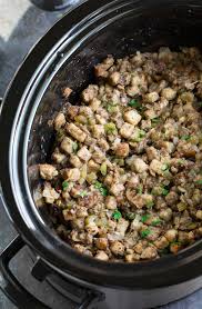 Thanksgiving Slow Cooker Stuffing Recipe Peas And Crayons Recipe Recipes Stuffing Recipes Thanksgiving Slow Cooker