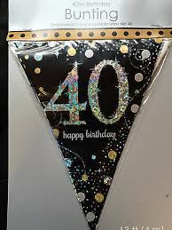 Glitz black and silver 6 hanging decorations 21st birthday 1.5m hanging decor. 40th Birthday Pennant Flag Banner Black Silver Gold Party Decorations Age 40 13051637323 Ebay