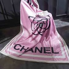 ピンクカラー シャネル毛布 椿花柄ブランケット chanel シャネル 絨毯 送料無料 ブランケット カーペット 可愛い シャネル