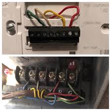 Thermostat wiring thermostat wires connect through side of furnace and should be no smaller than 20 gauge. Furnace Has C Wire But No Y Thermostat Has Y But No C How Do Install The Pek Ecobee