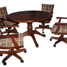 Casual rolling caster dining chair with swivel tilt in oak wood with fabric seat and back (set of 2) 4.8 out of 5 stars. Caster Dining Sets Barstools And Dinettes In Raleigh